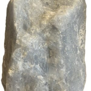 Natural rough blue calcite mineral specimen 1 3 3 sians emporium Rough natural blue calcite crystal specimen showing soft sky blue colouration and raw crystalline texture